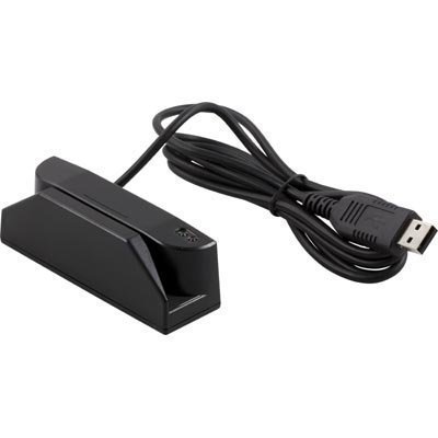 Magneettikortinlukija raide 1+2+3 USB musta