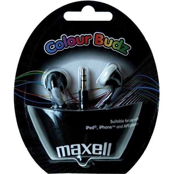 Maxell Colour Budz nappikuulokkeet musta