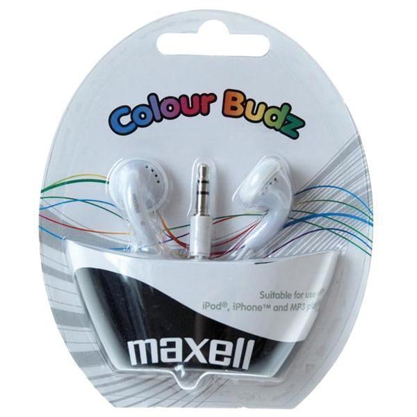 Maxell Colour Budz nappikuulokkeet valkoinen