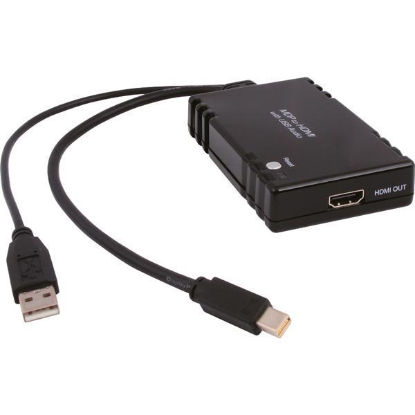 Mini DP - HDMI HDCP 1.1 1080p USB DisplayPort 1.0 musta