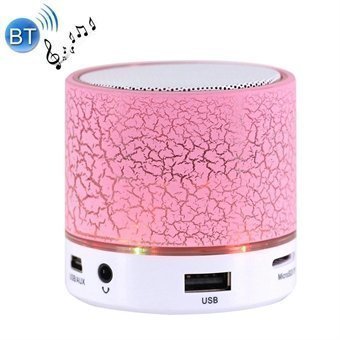 Mini LED Bluetooth Stereo kaiutin jossa Mic & AUX IN Pinkki
