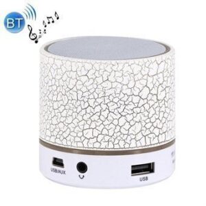 Mini LED Bluetooth Stereo kaiutin jossa Mic & AUX IN Valkoinen