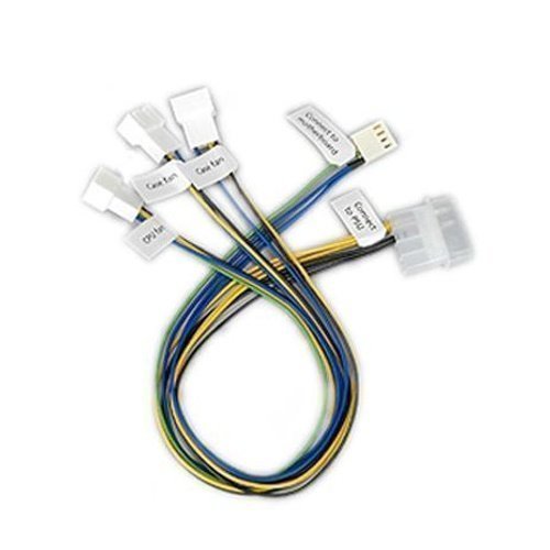 Modding-Acc Adapterkabel till 1xCPU+2xChassie-fläktar till moderkortets 4-pin kontakt 10 cm
