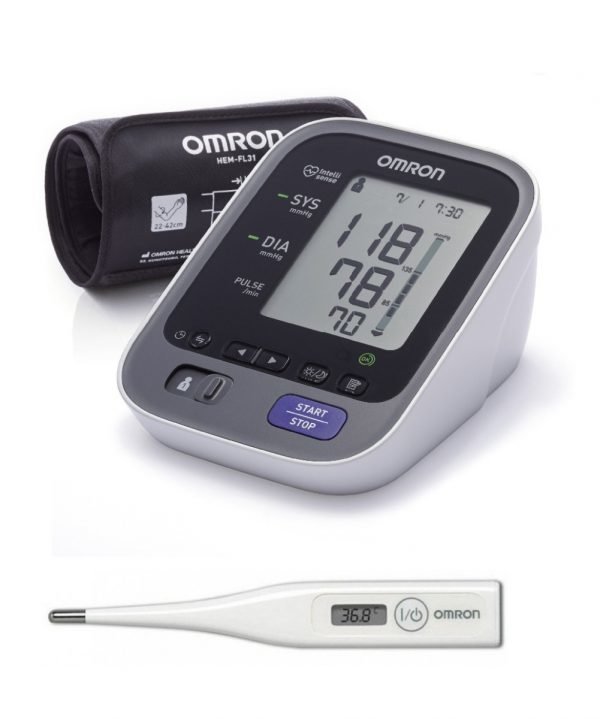 Omron M7 Verenpainemittari + Omron Kuumemittari