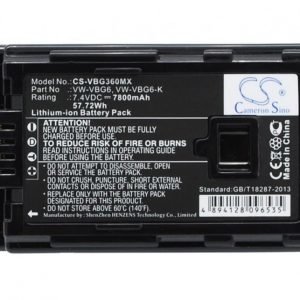 Panasonic VW-VBG6 VW-VBG6GK VW-VBG6-K akku 7800 mAh