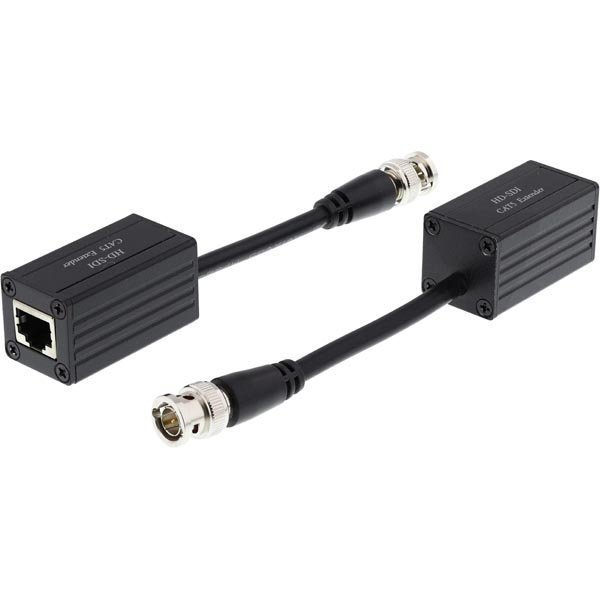 Passiivinen SDI-jatke Ethernet kaapeliin jopa 45m BNC/RJ45 musta