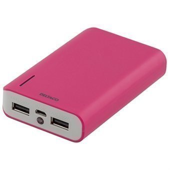 Powerbank 6000mAh 2xUSB 2A Pinkki