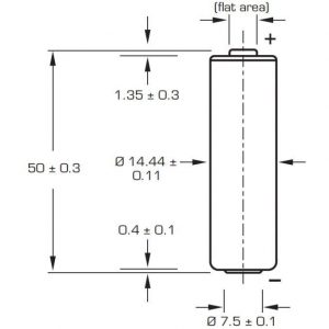 SAFT LS14500 AA Lithium paristo 3.6V - Juotoskorvakkeilla