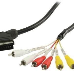 SCART - RCA-kaapeli SCART uros - 6x RCA uros 1 00 m musta