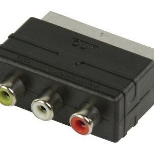 SCART - RCA-lähtösovitin SCART uros - 3x RCA naaras musta