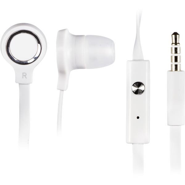 STREETZ in-ear headset iPhone puhelimelle vastauspainike valkoinen