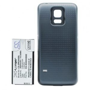 Samsung Galaxy S5 Mini SM-G800f tehoakku 3800 mAh ERILLISELLÄ MUSTALLA TAKAKANNELLA