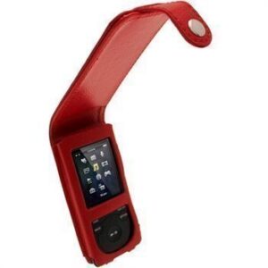 Sony Walkman NWZ-E473 NWZ-E474 iGadgitz Nahkainen Läppäkotelo Punainen