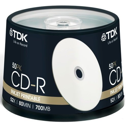 TDK CD-R 80min 17000 Inkjet 50-pack