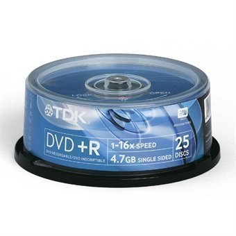 TDK DVD+R 16x Cakebox 25-pack