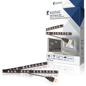 Television USB-tunnelmavalo 2 LED-nauhaa 50 cm kylmä valkoinen