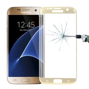 Temperoitu lasi Samsung Galaxy S7 Edge Kaareva Kullanvärinen