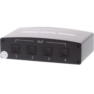 Toslink-jakaja 1 - 4 Toslink plug and play musta