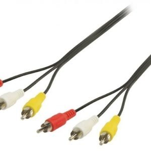 Valueline RCA AV-kaapeli 3x RCA uros - 3x RCA uros 1 5 m musta