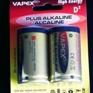 Vapex D Koko PLUS Alkali (Alkaline) Paristo - 2 kpl