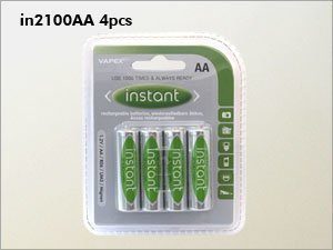 Vapex Instant ladattava AA NiMH akku - 2500 mAh - 4 kpl + kotelo