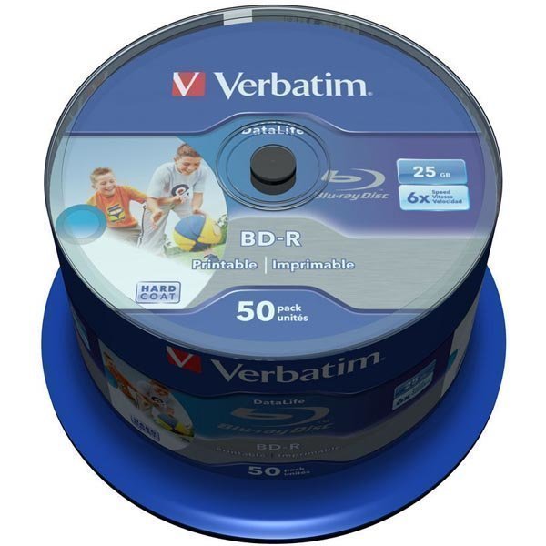 Verbatim BD-R 6x 25GB/200tim Wide Inkjet Printable 50-p spindel