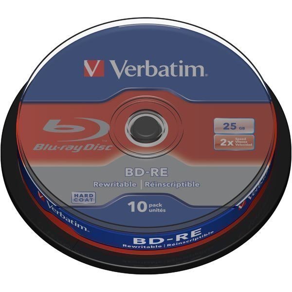 Verbatim BD-RE SL 2x 25GB/200min 10-pakkaus spindle Hard Coat