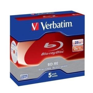 Verbatim Blu Ray BD-RE Verbatim 25GB 5-pack Single Layer 2X Scratchguard surface