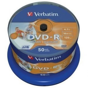 Verbatim DVD-R Verbatim 4.7GB 50p 16X Wide Printable Spindel