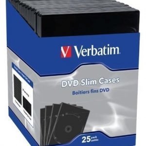 Verbatim DVD fodral 25-pack Slim Svarta Plast 7mm