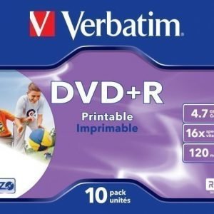 Verbatim DVD+R Verbatim 4.7GB 16X 10-pack Jewelcase Printable