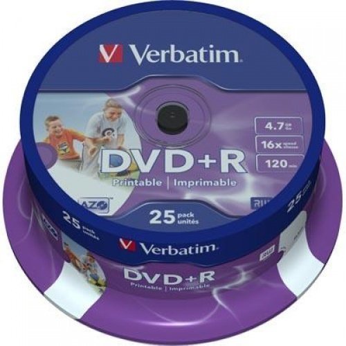 Verbatim DVD+R Verbatim 4.7GB 16X 25-pack Spindel Printable