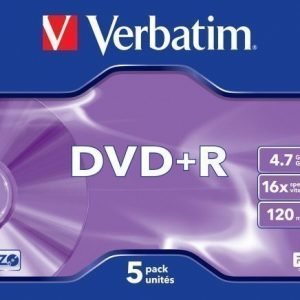 Verbatim DVD+R Verbatim 4.7GB 16X 5-pack Jewel Case