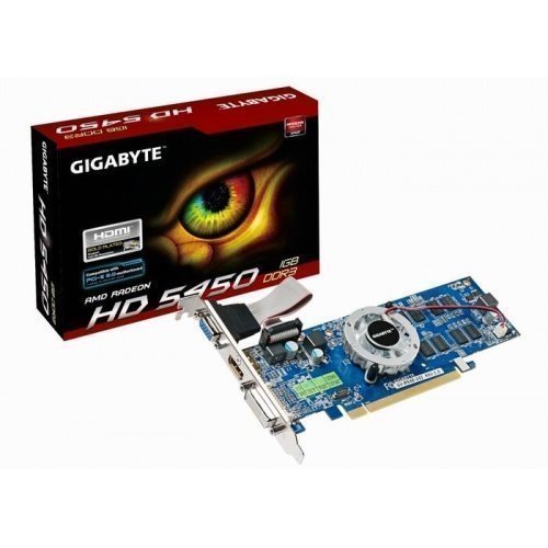 Videocard-PCI-Express-AMD Gigabyte Radeon HD5450 1GB DDR3 DVI VGA HDMI LowProfile PCIe