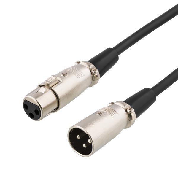 XLR-äänikaapeli 3-pin ur - 3-pin na 6m musta