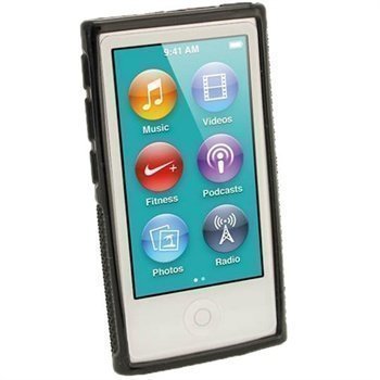 iPod Nano 7G iGadgitz Clip'N'Go TPU-Suojakotelo Musta