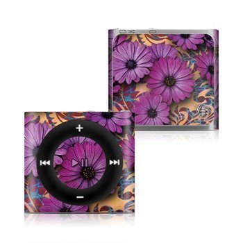 iPod Shuffle 4G Purple Daisy Damask Skin