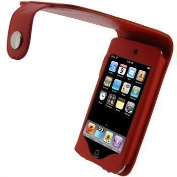 iPod Touch 2G Touch 3G iGadgitz Nahkainen Läppäkotelo Punainen