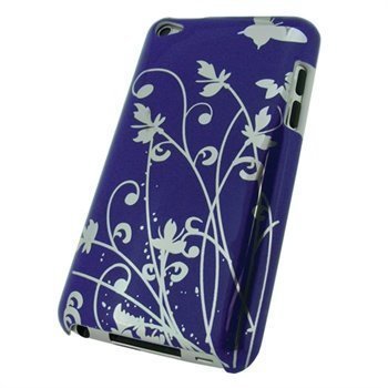 iPod Touch 4G iGadgitz Butterfly Hard Cover Purple / Silver