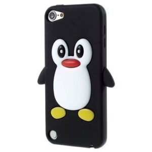 iPod Touch 5G 3D Penguin Silikoninen Suojakuori Musta