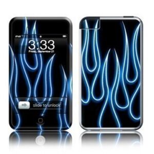iPod Touch Touch 2G Touch 3G 3 Blue Neon Flames Skin