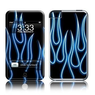 iPod Touch Touch 2G Touch 3G 3 Blue Neon Flames Skin